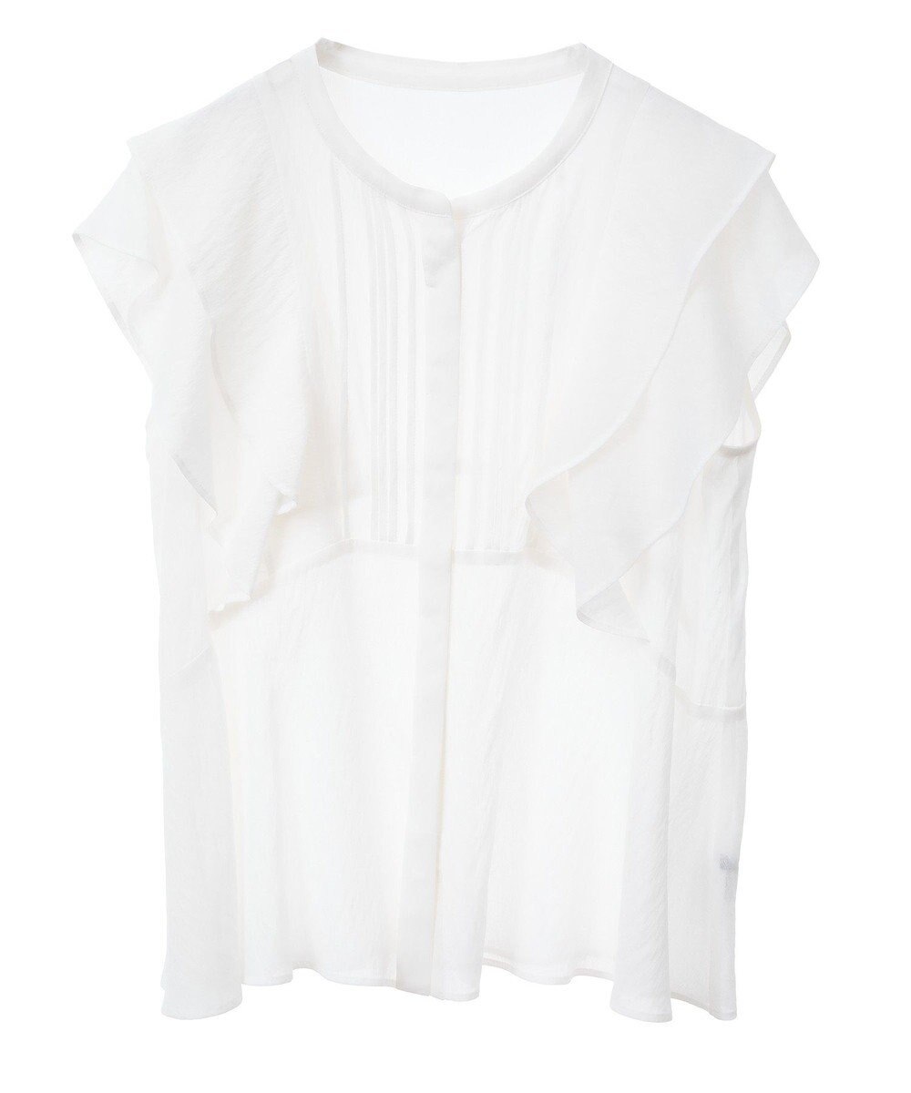 YECCA VECCA シアーラッフルブラウス 