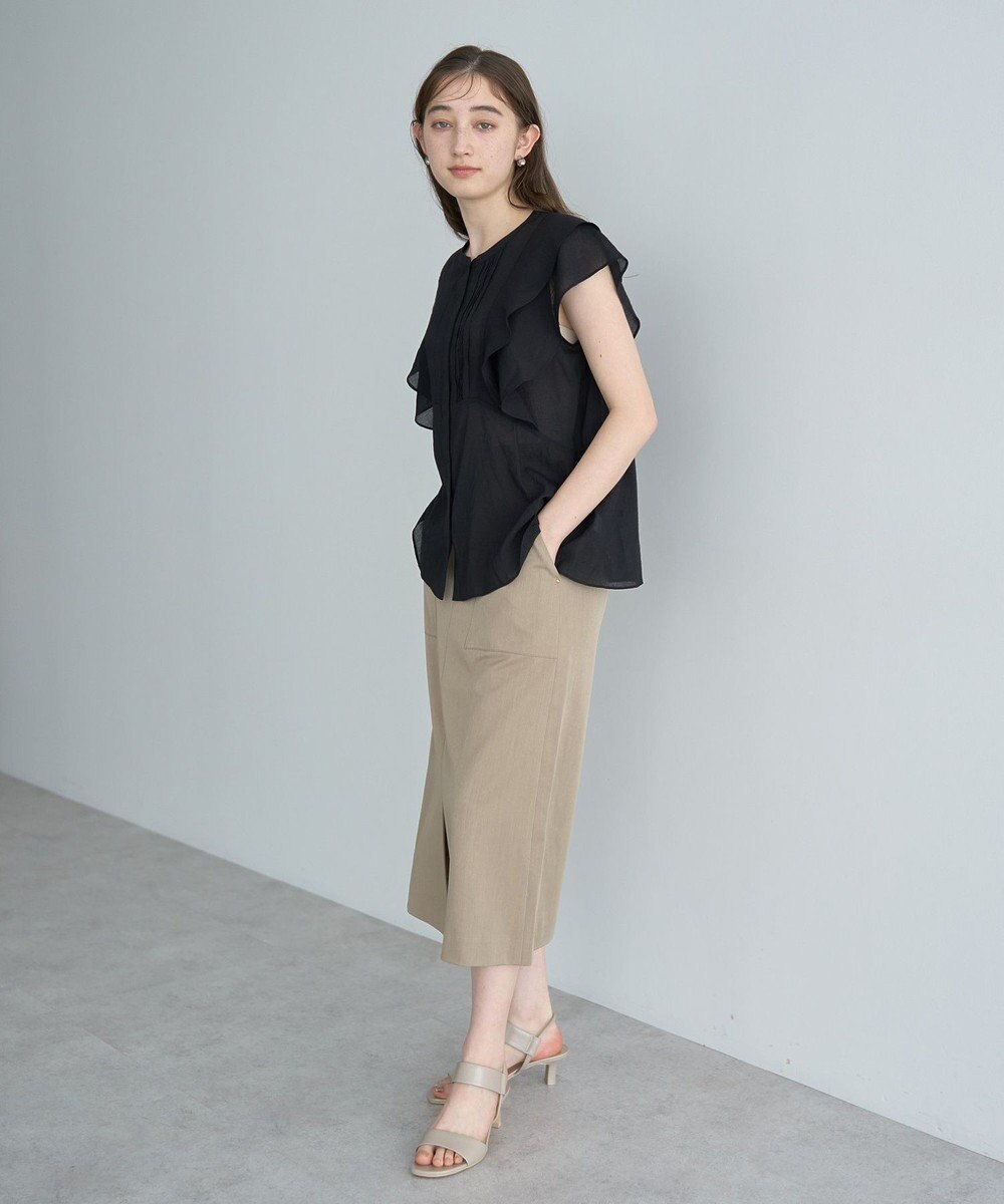 YECCA VECCA シアーラッフルブラウス 