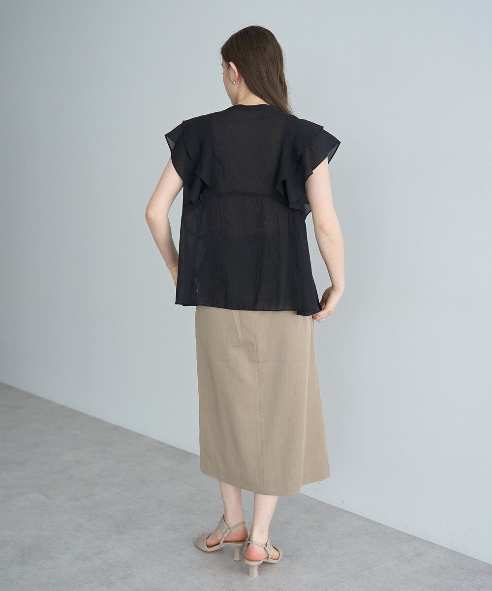 YECCA VECCA シアーラッフルブラウス 