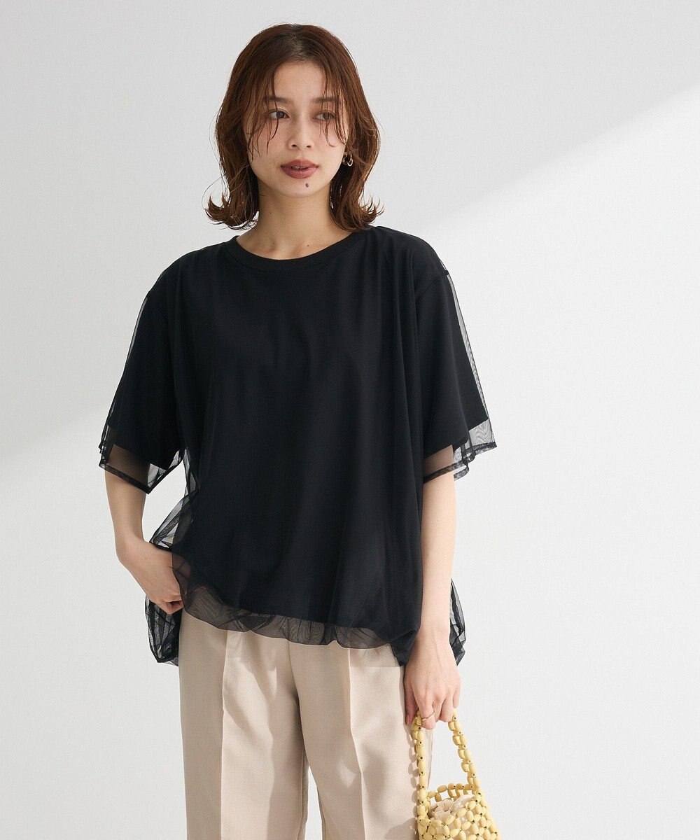 Green Parks チュールドッキングバルーン５分袖プルオーバー 