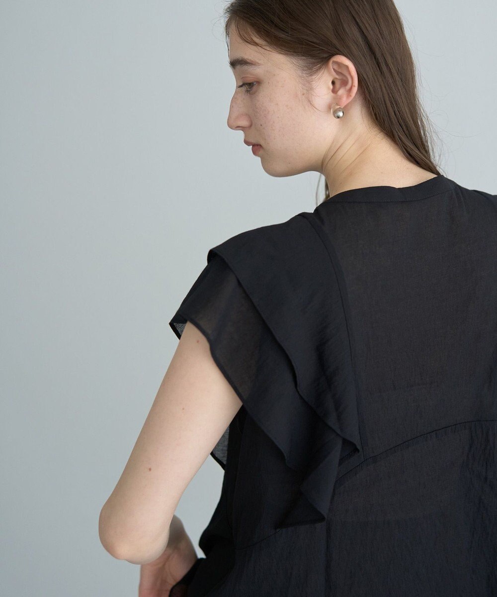 YECCA VECCA シアーラッフルブラウス 