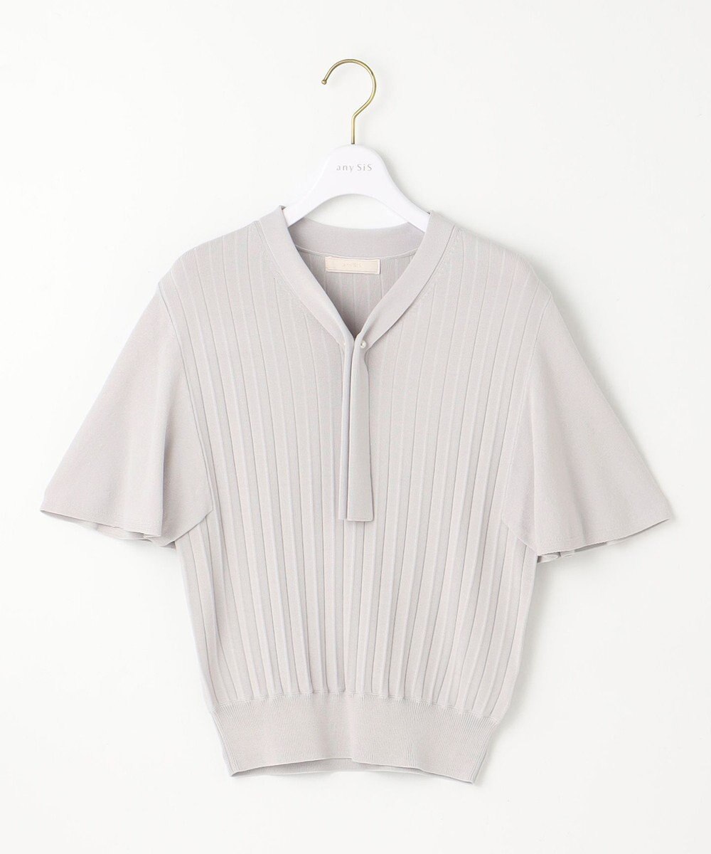 ANY SIS 【UVケア】ボウタイフレアスリーブ ニット 