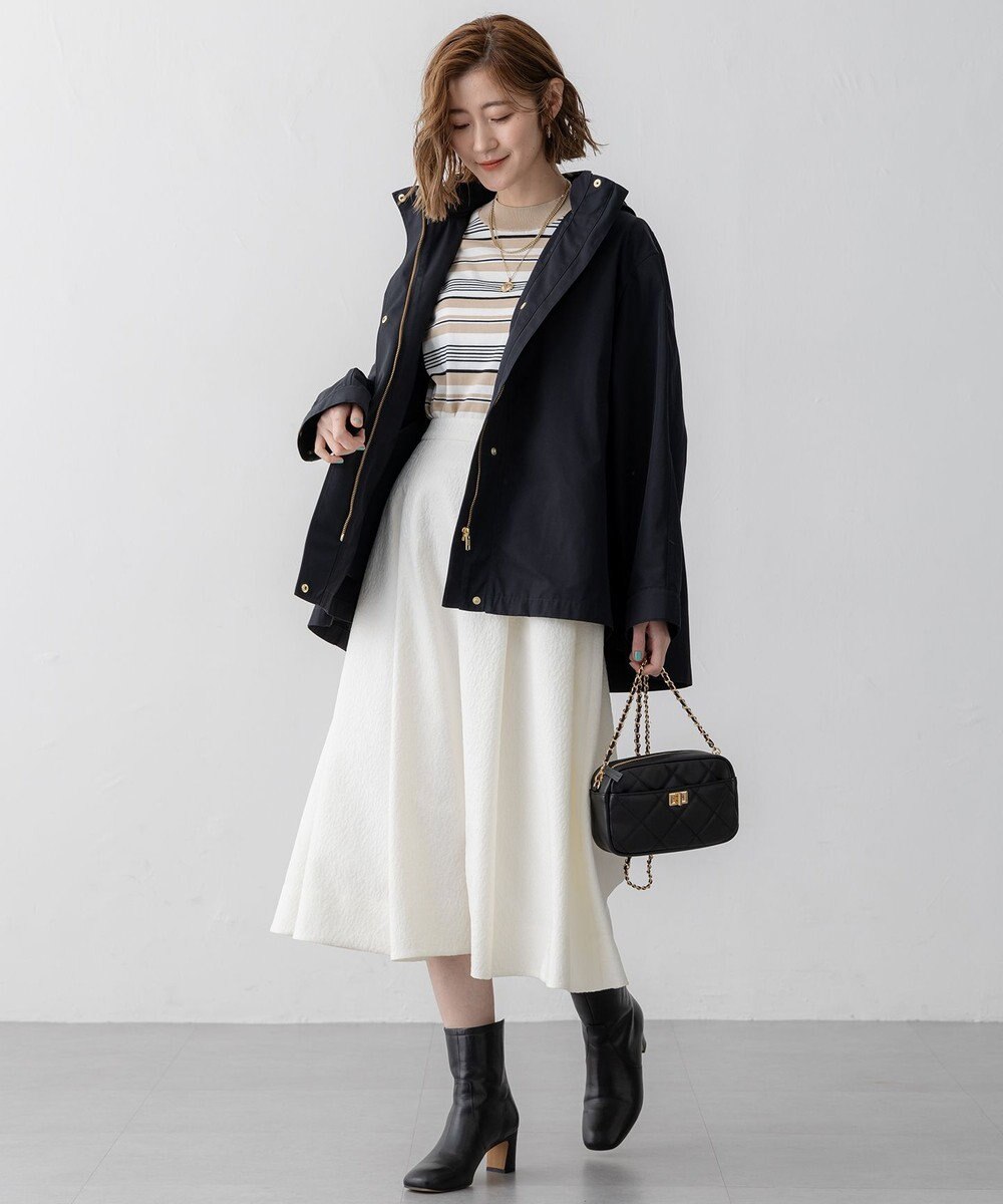 23区 L 【VERY3月号掲載/洗える】プレミアムビオコットン 半袖 マルチボーダー ニット 