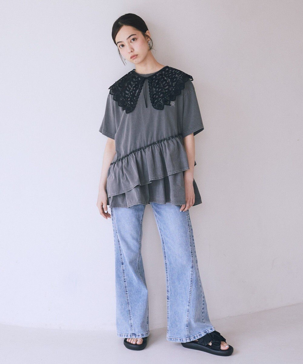 earth music&ecology 異素材ドッキンググラフィックTシャツ 