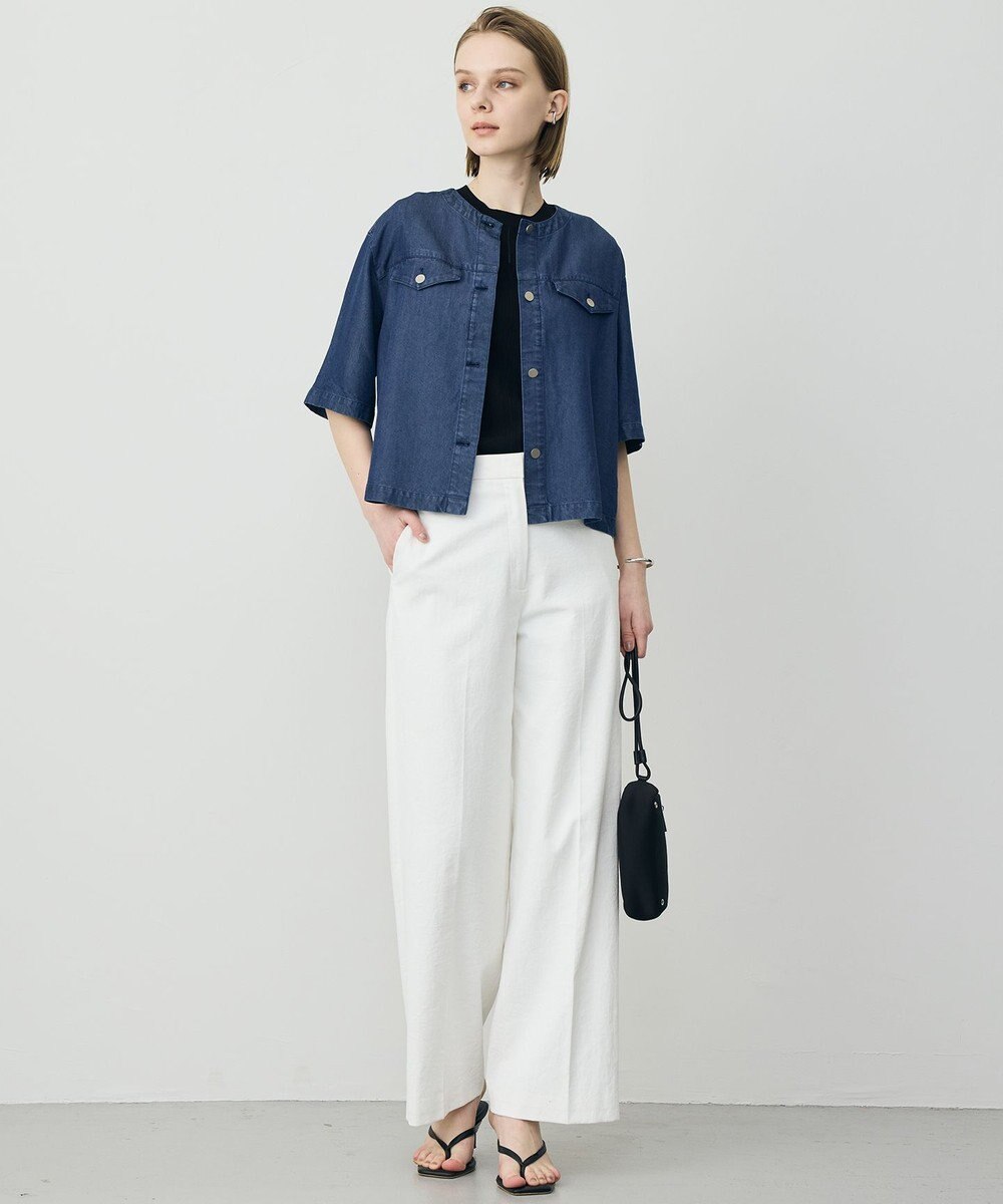 ICB L ナチュラルソフトデニム クロップドジャケット 