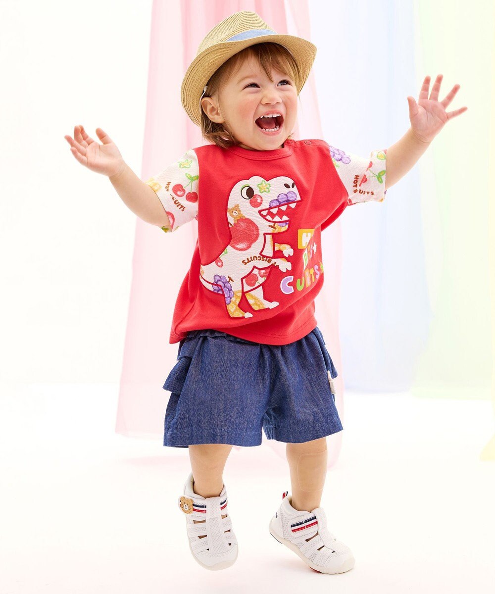 MIKI HOUSE HOT BISCUITS 【ビーンズ×フルーツシリーズ】【80-120cm】恐竜柄 半袖Tシャツ 
