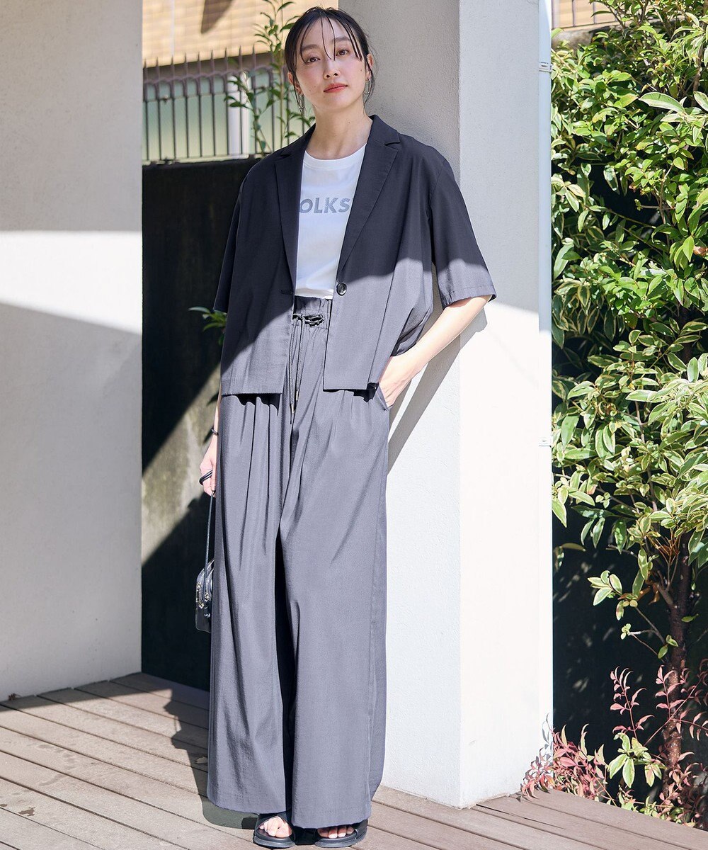 ANY 【新色追加/ウエストゴム】清涼リラックスハイウエストパンツ 