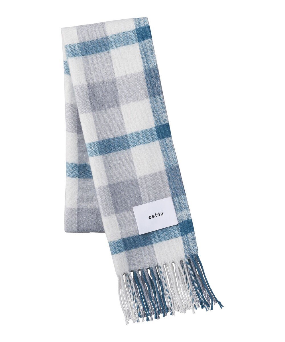 MOONBAT estaa パフィーラメマフラー ビッグチェック／手洗い可 