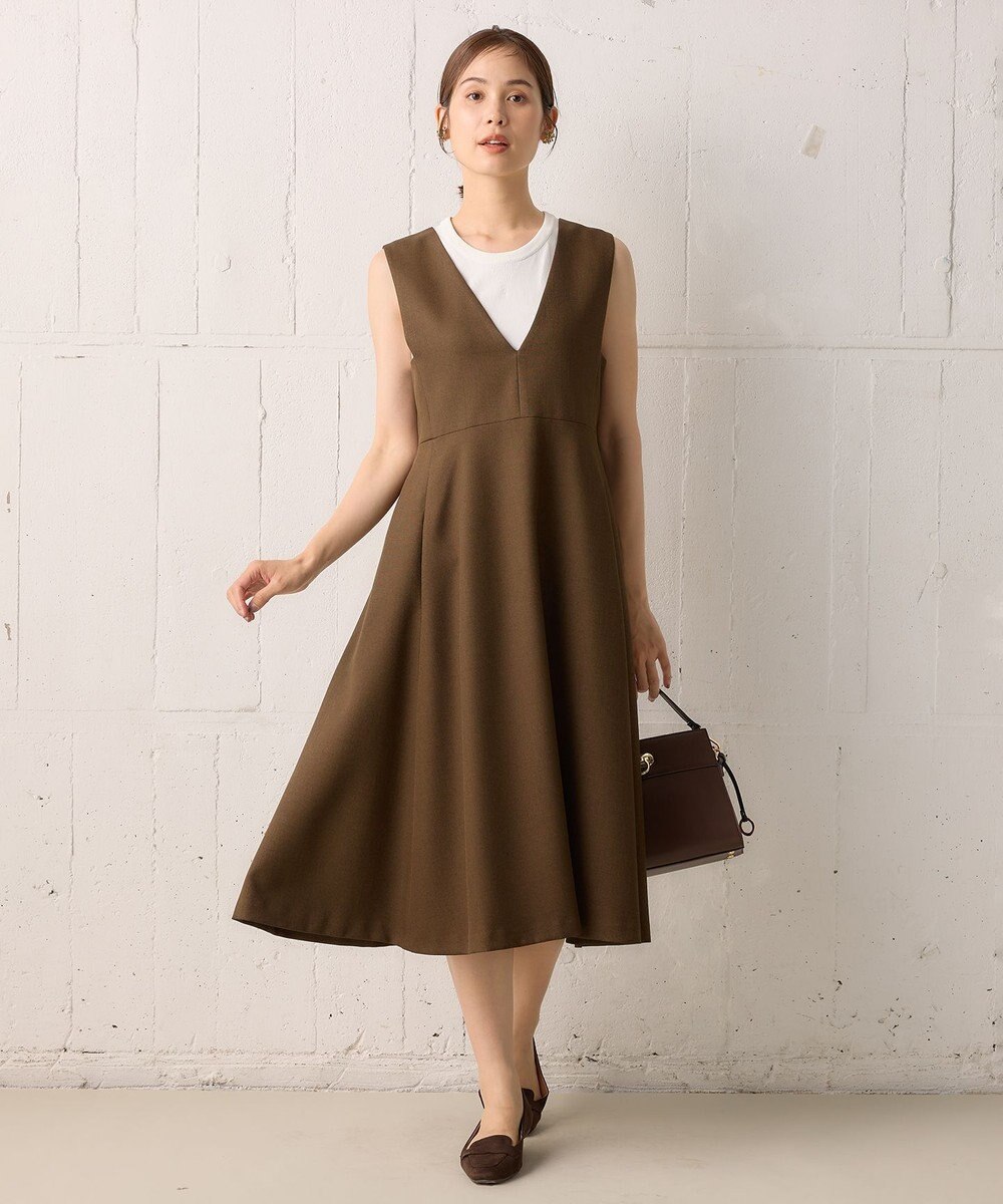 組曲 ウールライクスポンディッシュ ジャンパースカート 