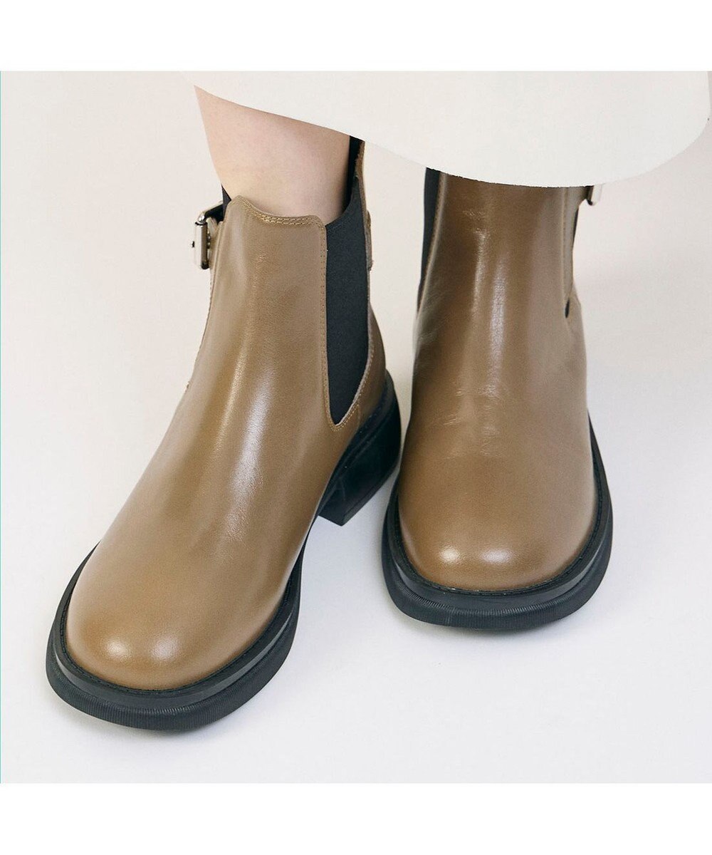 MODE ET JACOMO <carino>本革サイドゴアベルテッドショートブーツ 