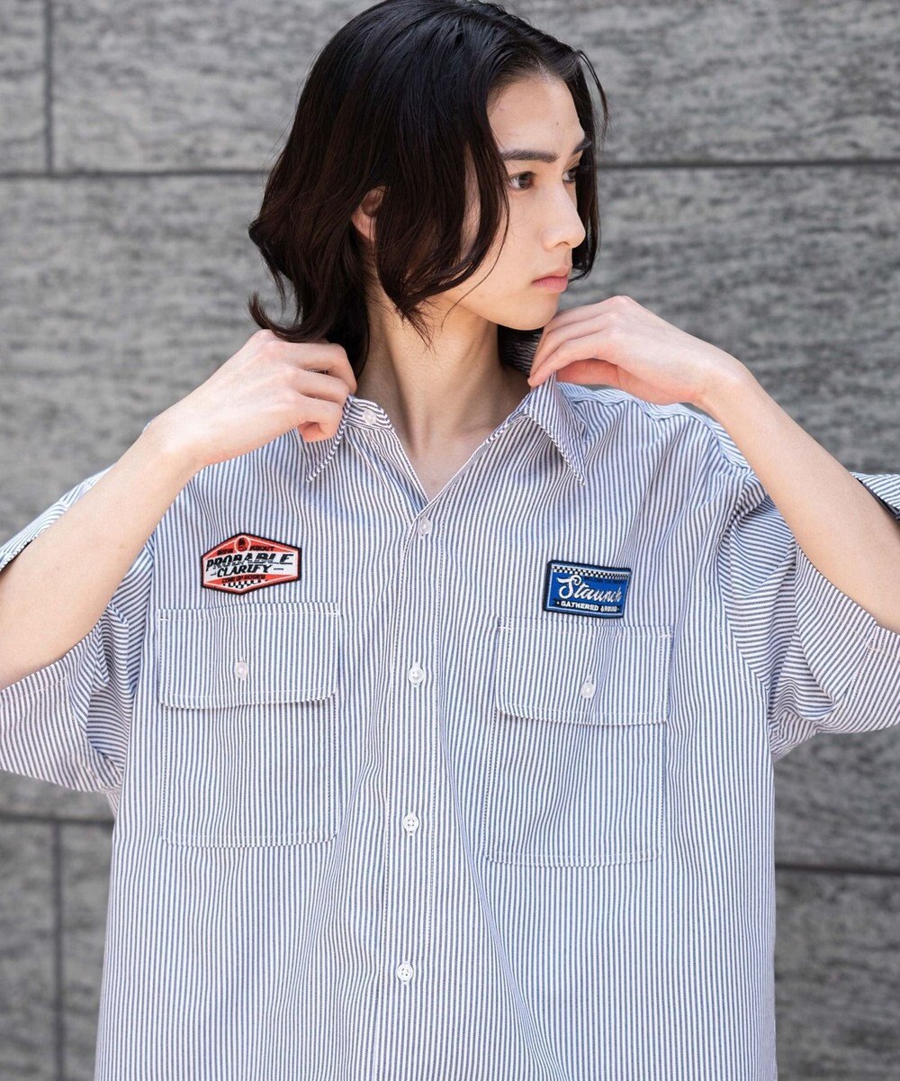 WEGO 【ユニセックス着用ITEM/MLサイズ展開】オックスフォードワッペンシャツ（SS） 