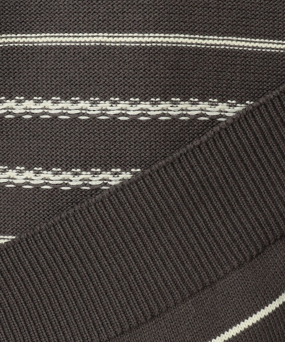 自由区 コットンポリミドルゲージボーダー ニット 