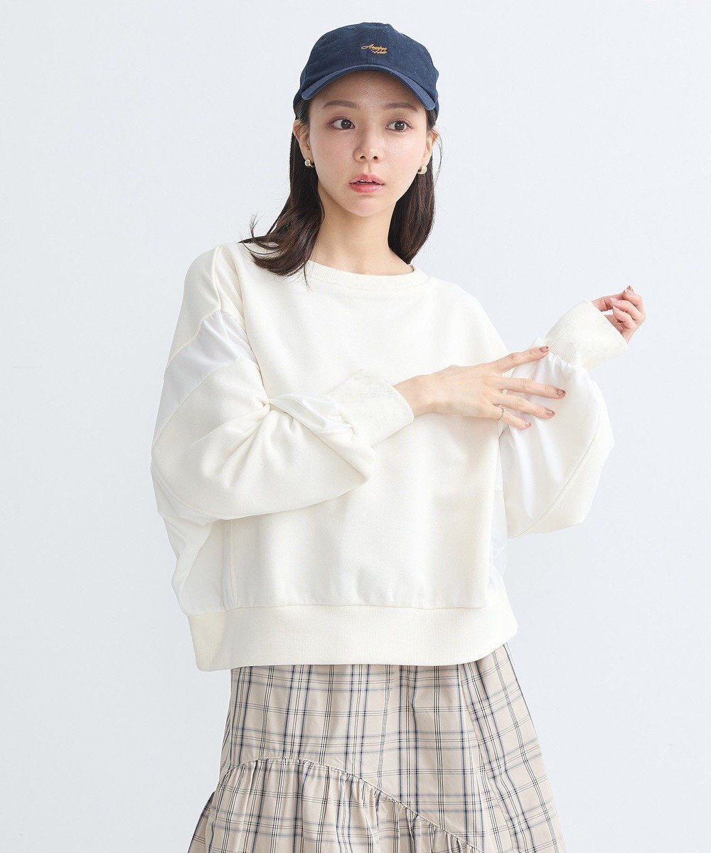 earth music&ecology 異素材ドッキングスウェット 