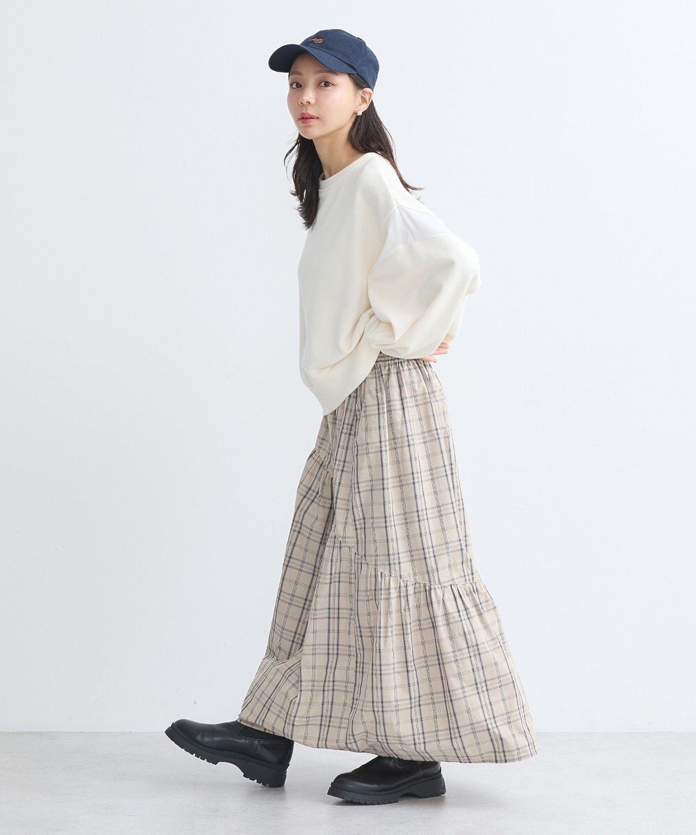 earth music&ecology 異素材ドッキングスウェット 