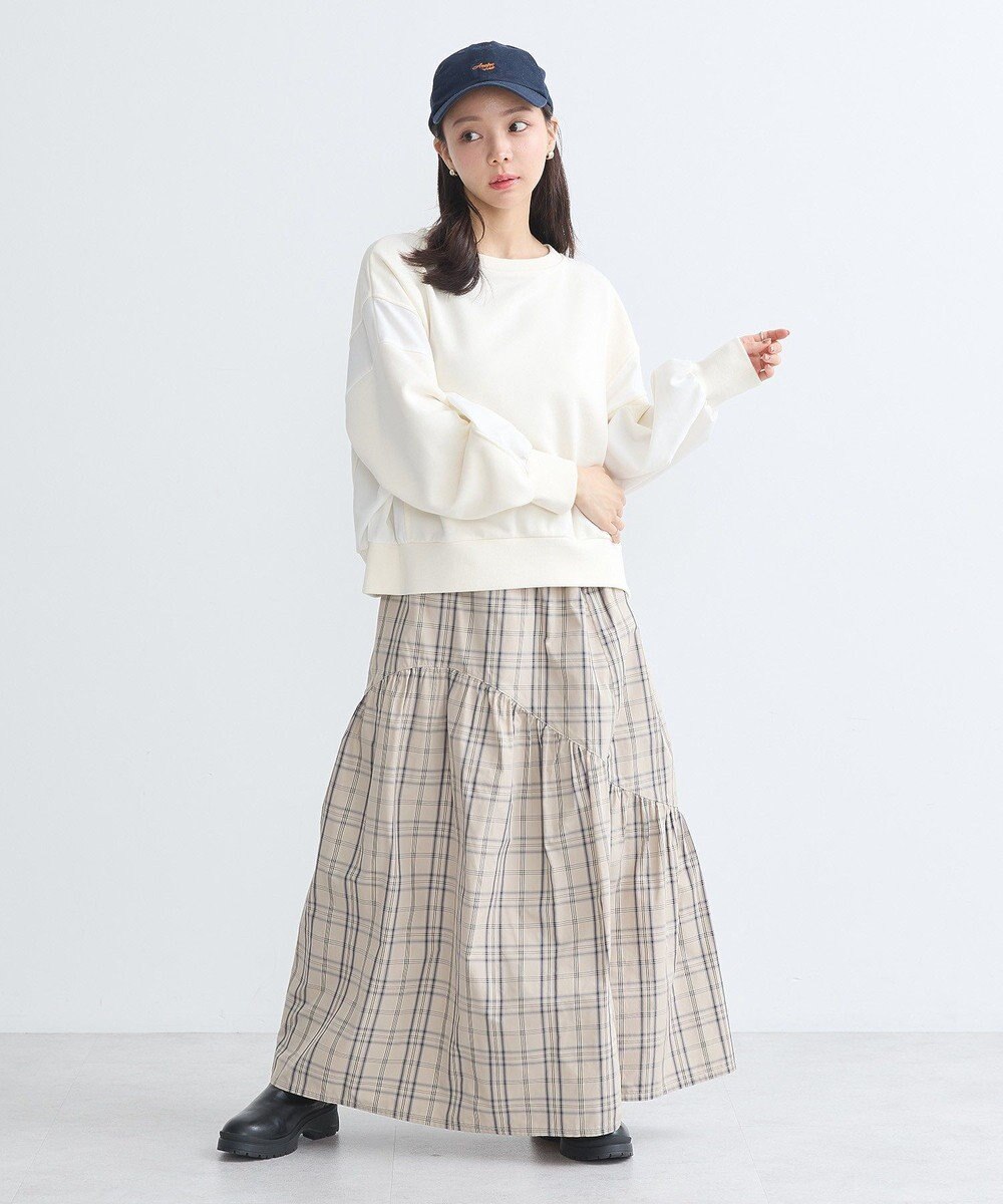 earth music&ecology 異素材ドッキングスウェット 