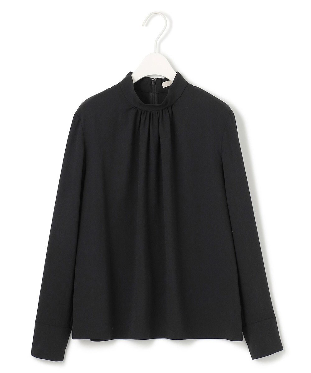 ICB 【洗える】ストレッチジョーゼット ハイネックブラウス 