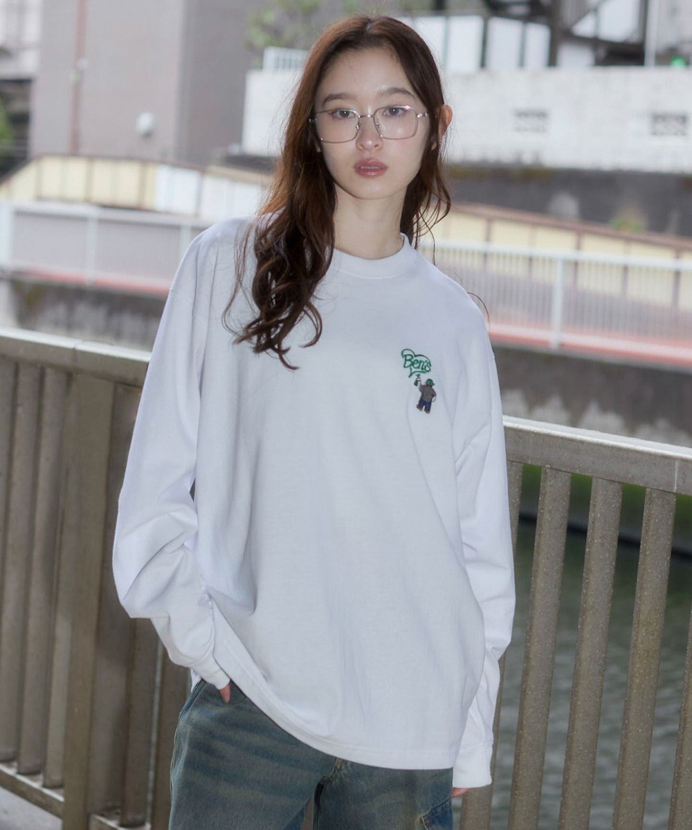 WEGO 【ユニセックス着用ITEM/MLサイズ展開】別注BENDAVISハートワンポイント刺繍T（LS） 