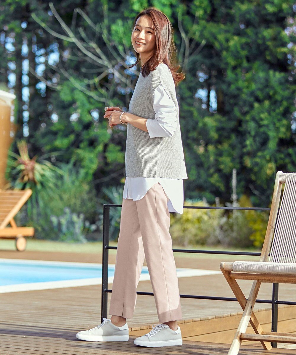 J.PRESS LADIES 【接触冷感・UVケア】レイヤードジャージー カットソー 