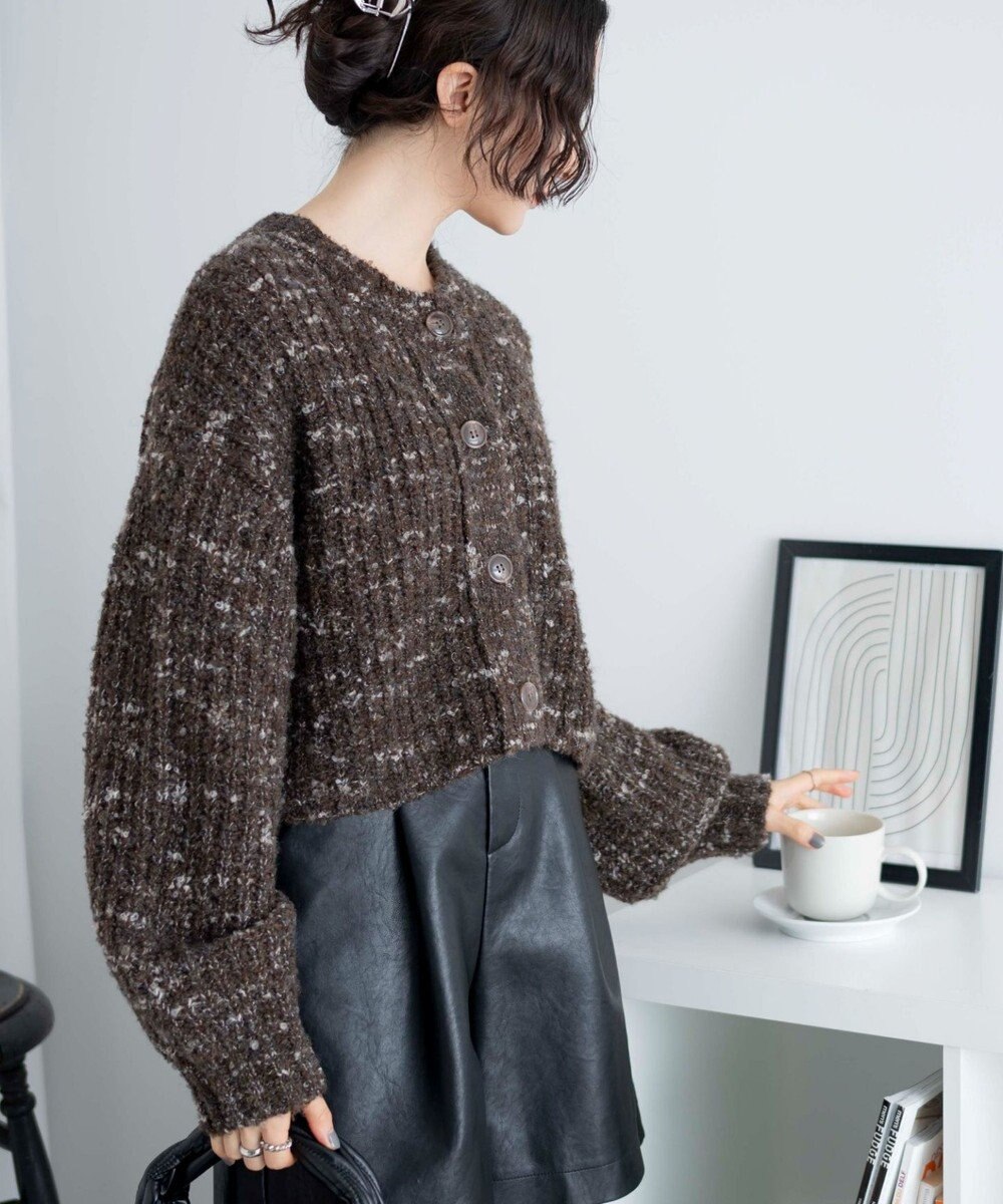 WEGO ミックスブークレ2WAYカーディガン 