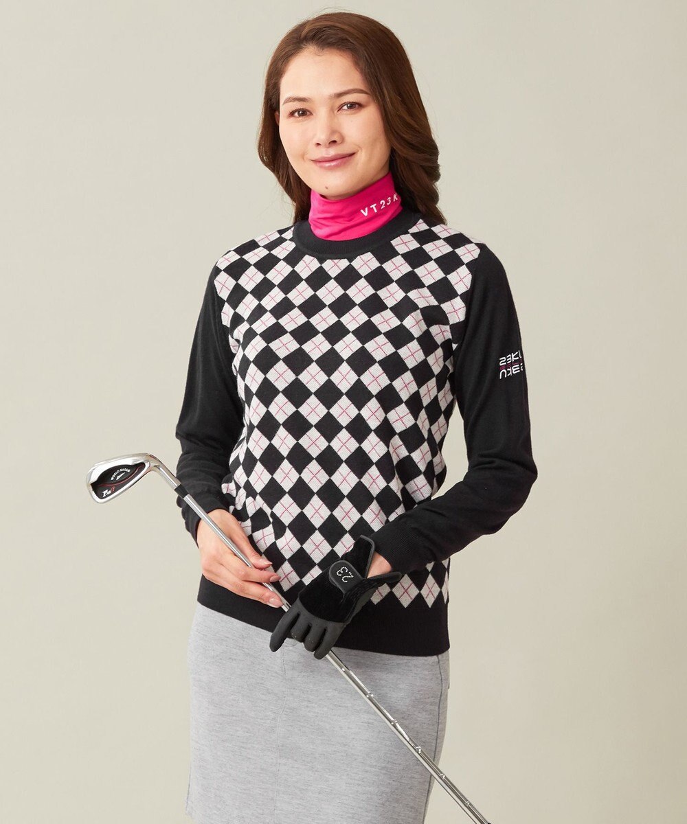 23区GOLF 定番あたたかインナー【WOMEN】エニワイズ無地 カットソー 