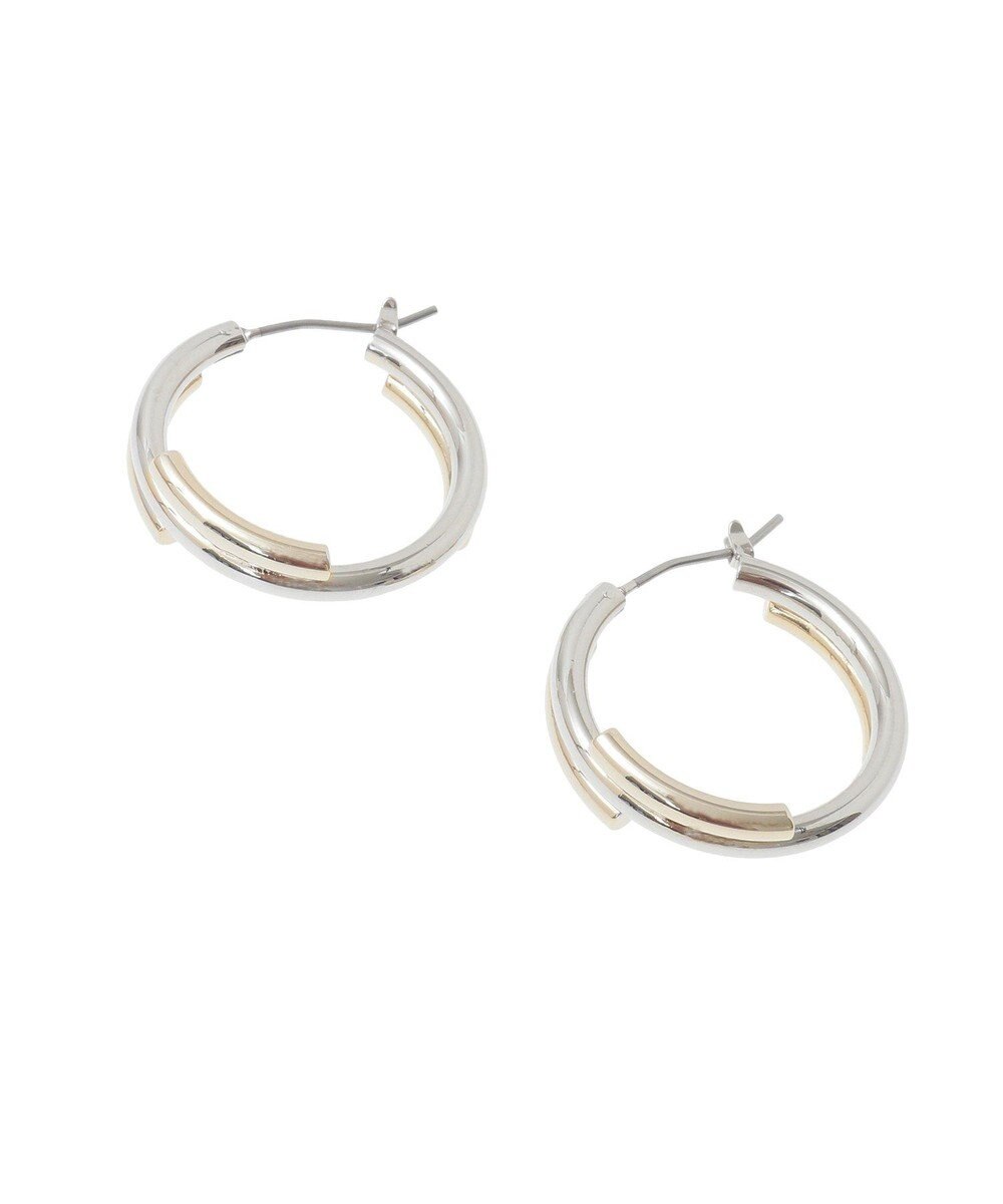 AMERICAN HOLIC コンビメッキデザインフープピアス 