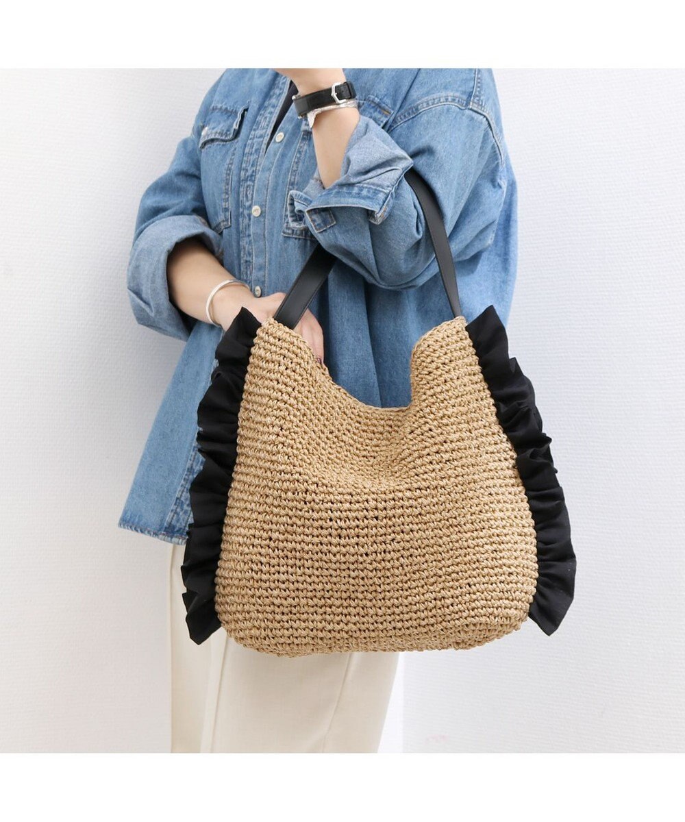 UNBILLION カシュカシュ cachecache / サイドフリルワンンハンドルトート カゴバッグ 