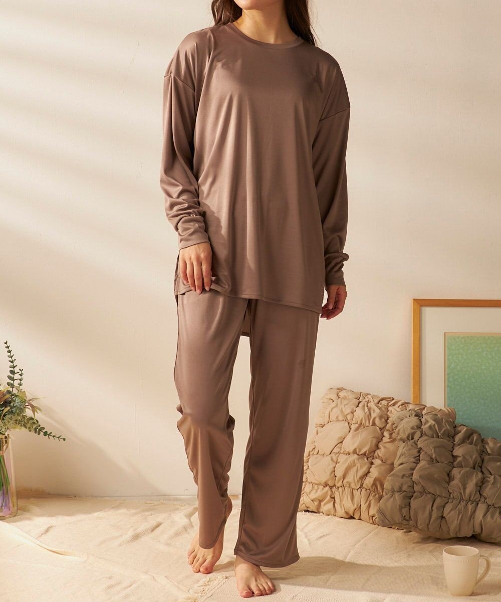 OP／FILA 【FILA】犬や猫の毛がつきにくいルームウェア上下セット/長袖 