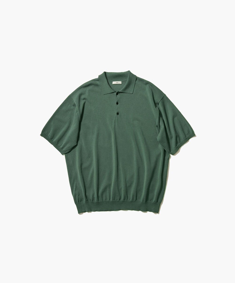 ATON COTTON WASHI KNIT | ハーフスリーブポロセーター - UNISEX 
