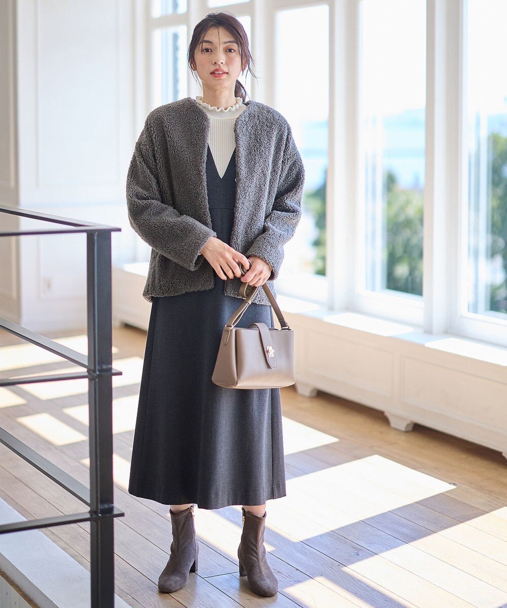 ANY 【洗濯機可】ライトツイードジャンスカ 