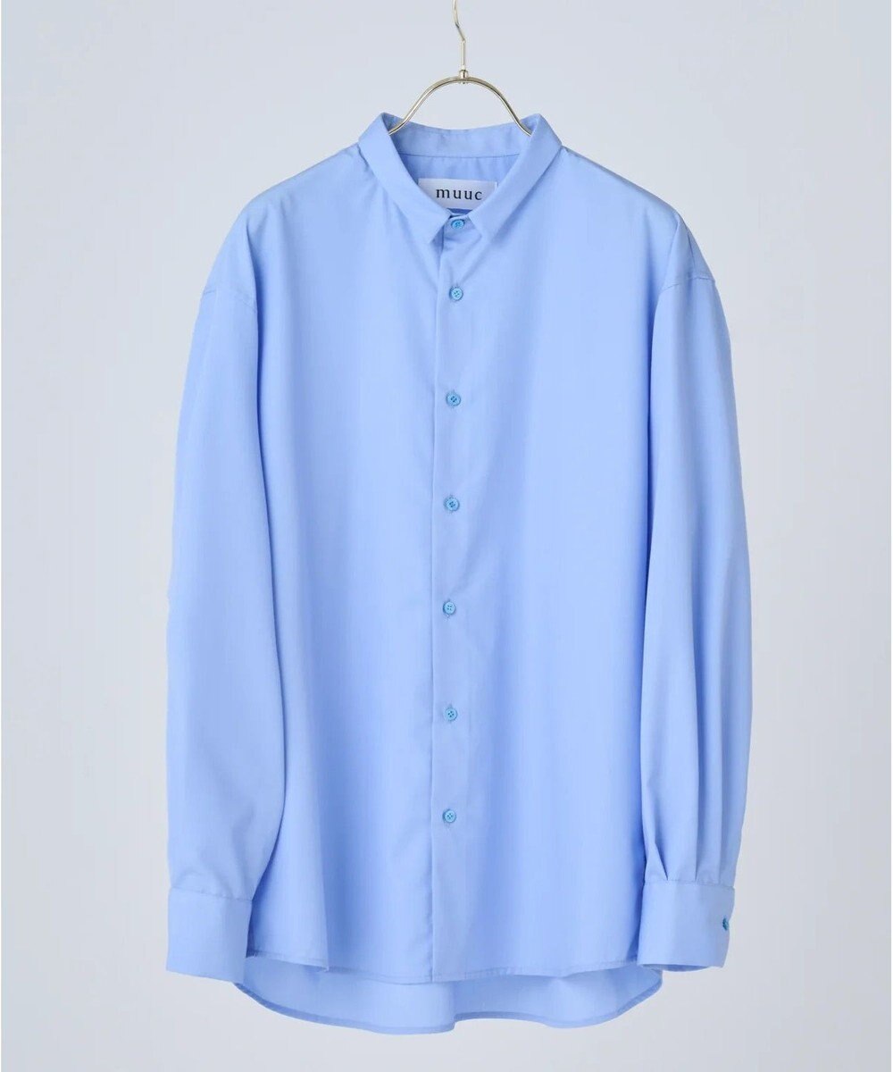 muuc 〈日本製・上質なブロード〉the amber shirt〈ユニセックス・大きいサイズあり〉〈3シーズン〉〈お顔スッキリ見せる小さめ襟のシャツ〉 