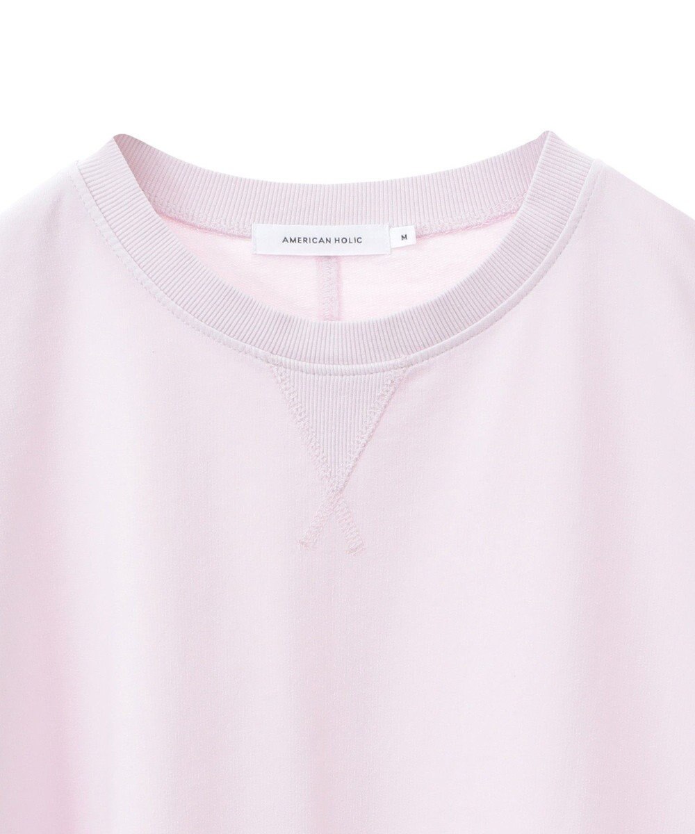 AMERICAN HOLIC ピグメント加工ミニ裏毛半袖プルオーバー 