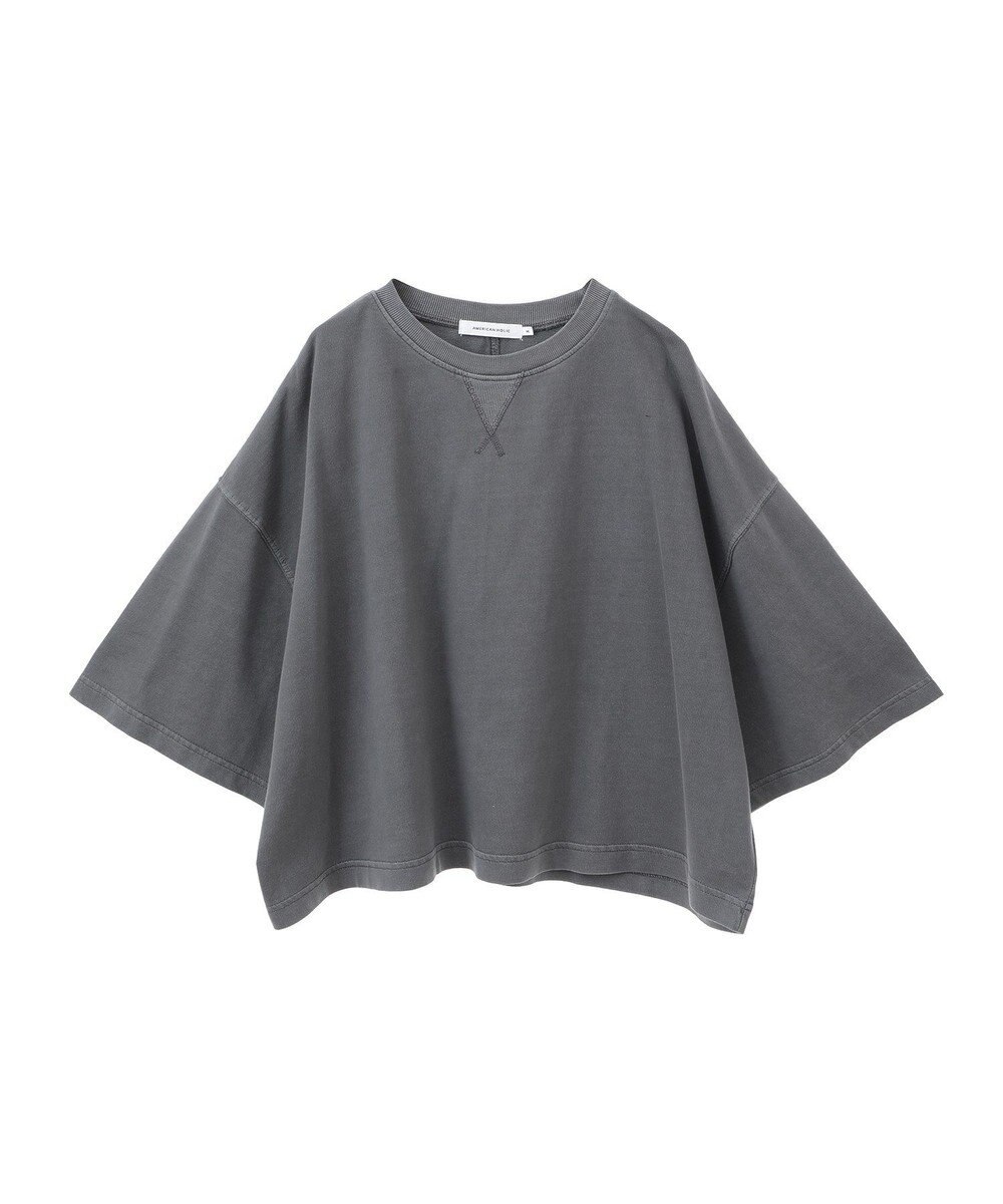 AMERICAN HOLIC ピグメント加工ミニ裏毛半袖プルオーバー 