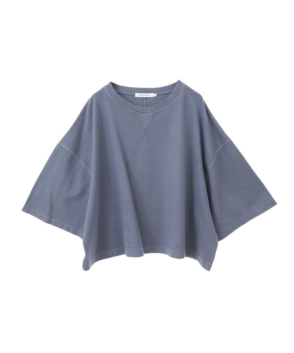 AMERICAN HOLIC ピグメント加工ミニ裏毛半袖プルオーバー 