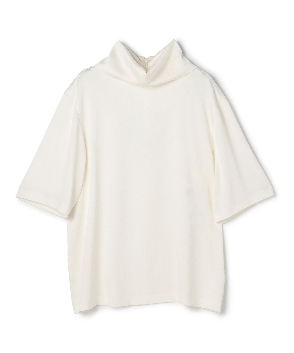 BEIGE， 【洗える・Precious 11月号掲載】LLOYD / ハンマーサテンロールカラー半袖ブラウス 