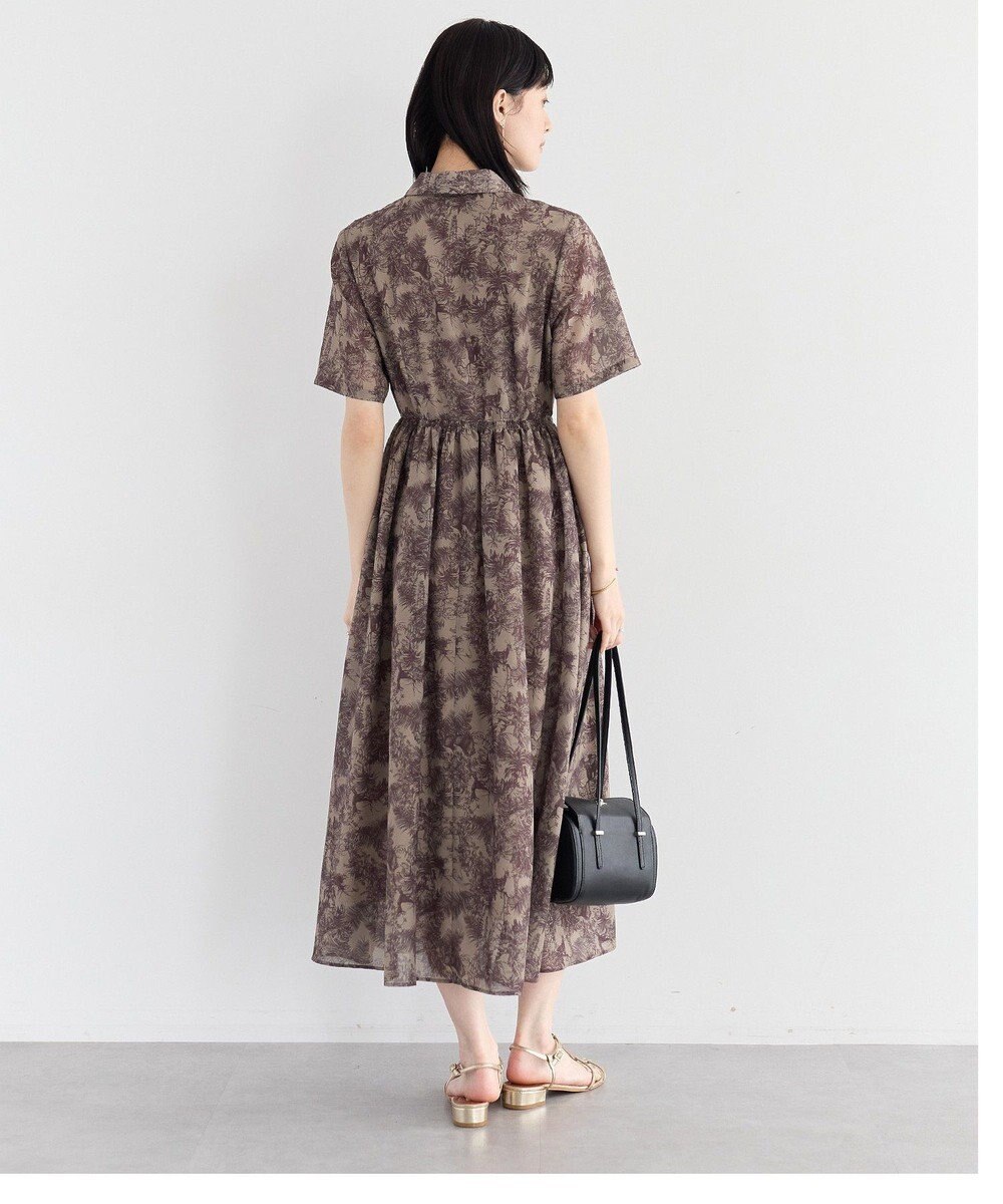 YECCA VECCA サファリ柄フレアシャツワンピース 