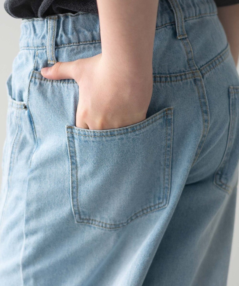 WEGO 【KIDS/150cm/160cm/ウエストゴム】イージー3Dバレルレッグデニムパンツ（JUNIOR） 