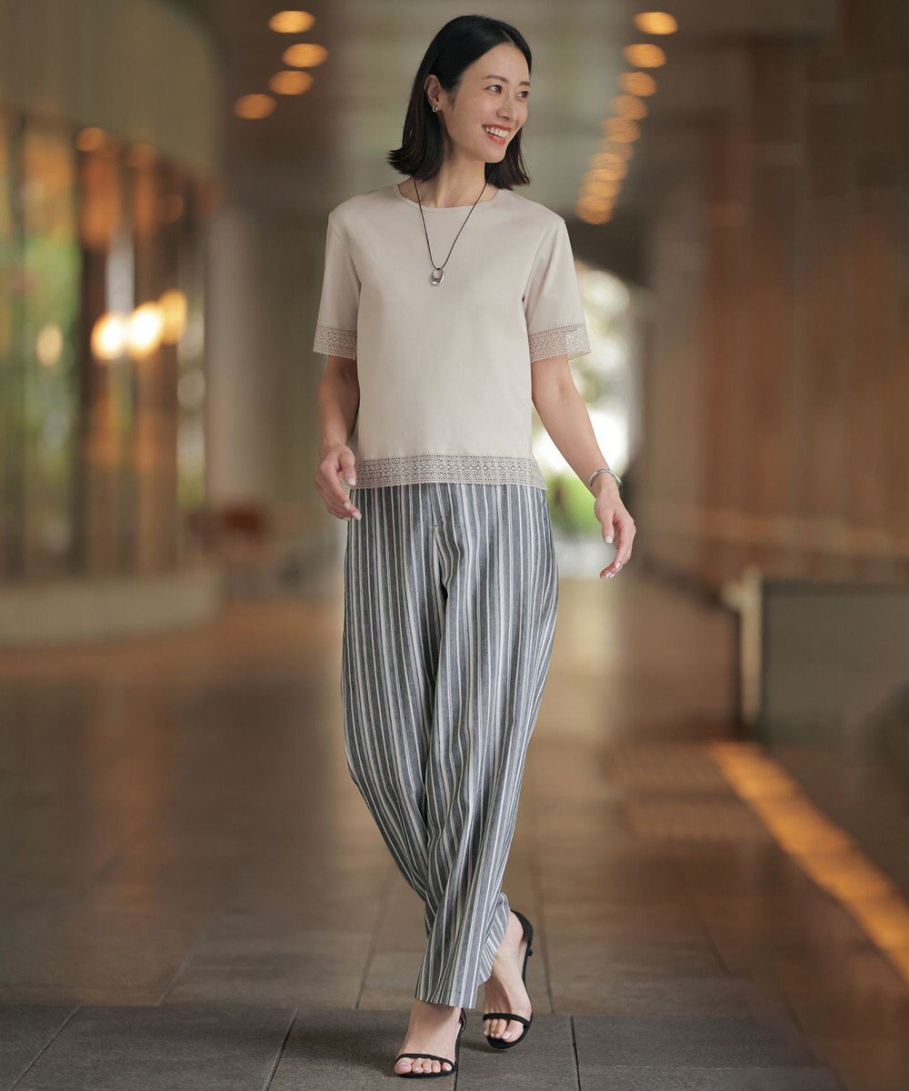 J.PRESS LADIES S 【一枚で着映え】コットンスムース レース カットソー 