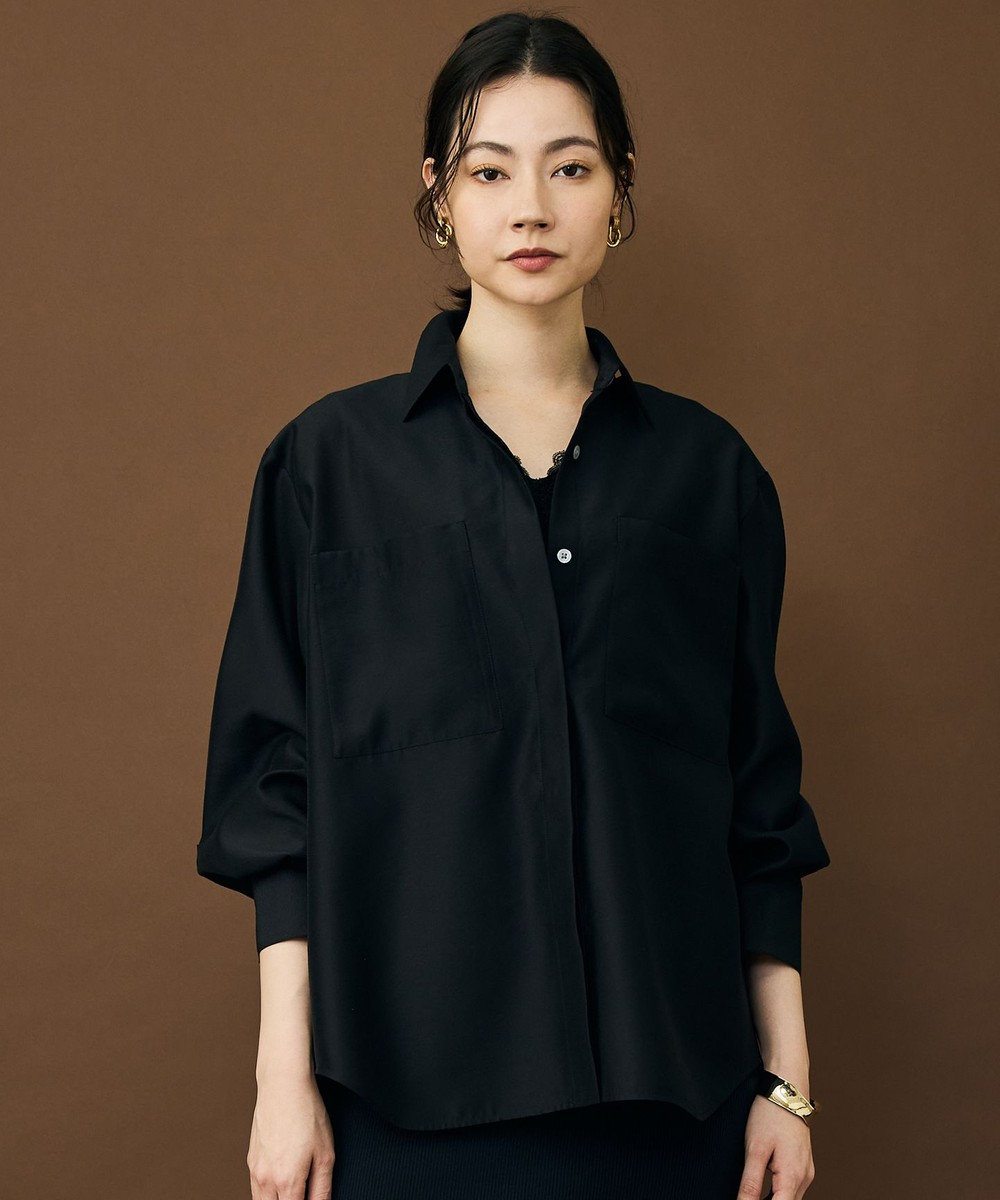 自由区 L シャイニーオーガンジーシアー シャツ 