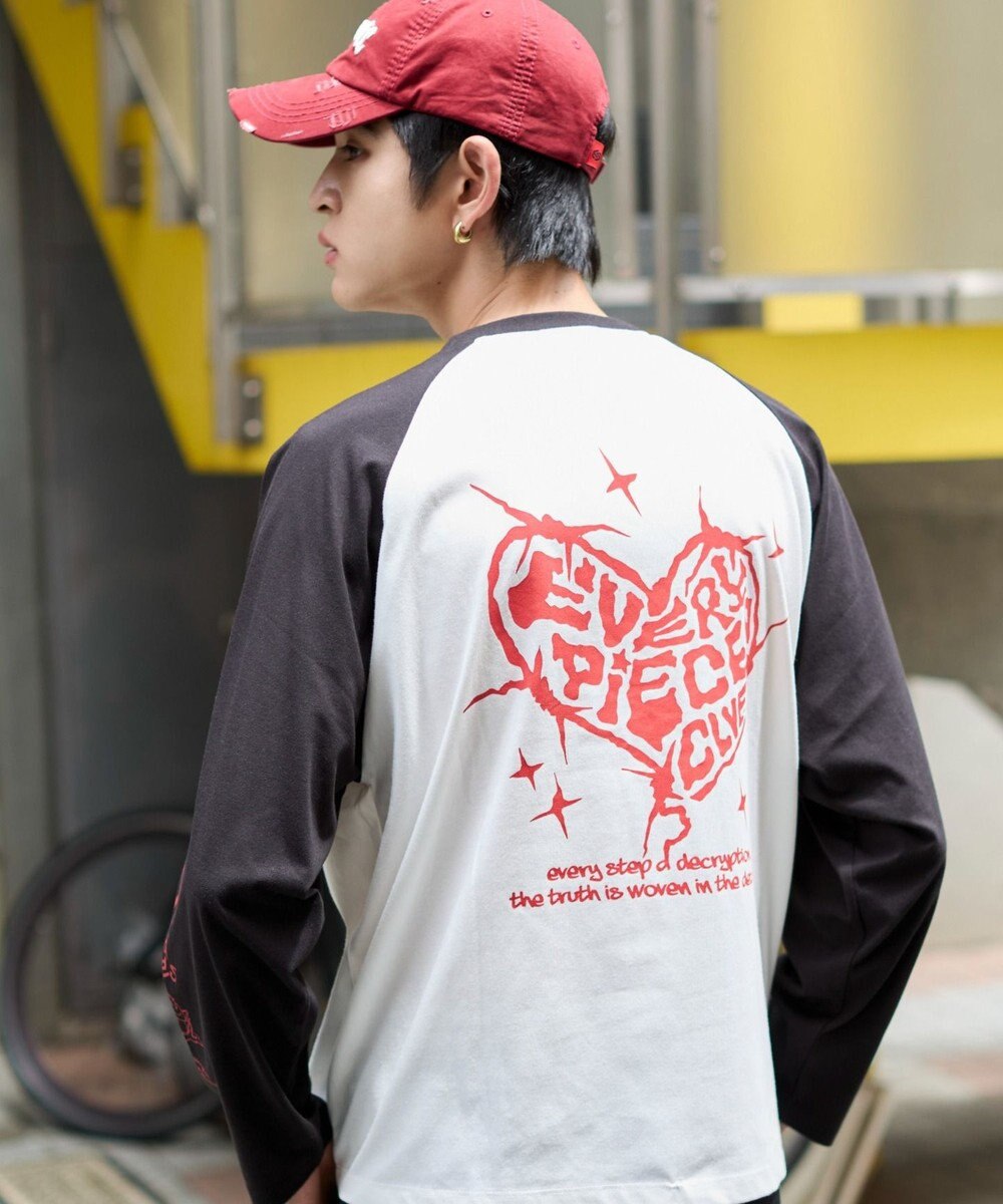 WEGO 【ユニセックス着用ITEM/MLサイズ展開】スリーブロゴグラフィックラグランT（LS） 