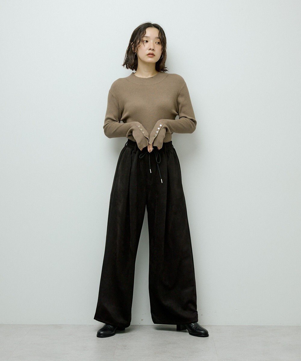 Green Parks 袖口金釦リブニットプルオーバー 