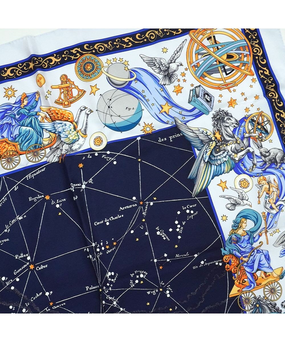 Marca ＜新柄！＞【伝統横濱スカーフ】星の神話 大判 シルクツイル スカーフ 