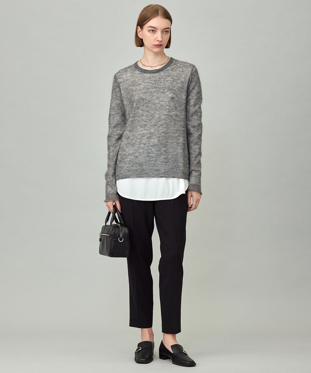 ICB L 【洗える】 シルキーシアーモヘヤ ニットプルオーバー 