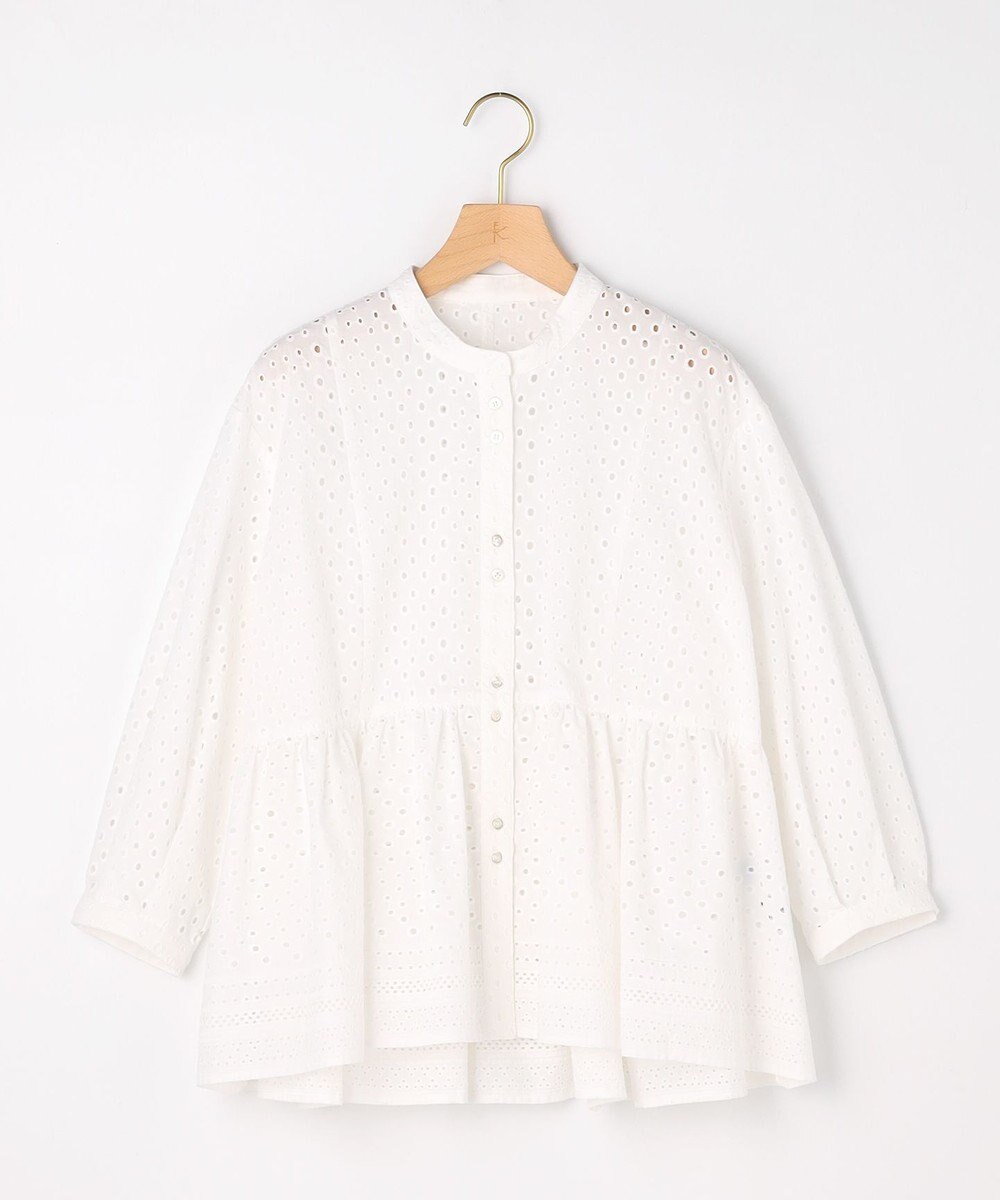 組曲 【先行予約】エンブロイダリーレーススタンドネック ブラウス 