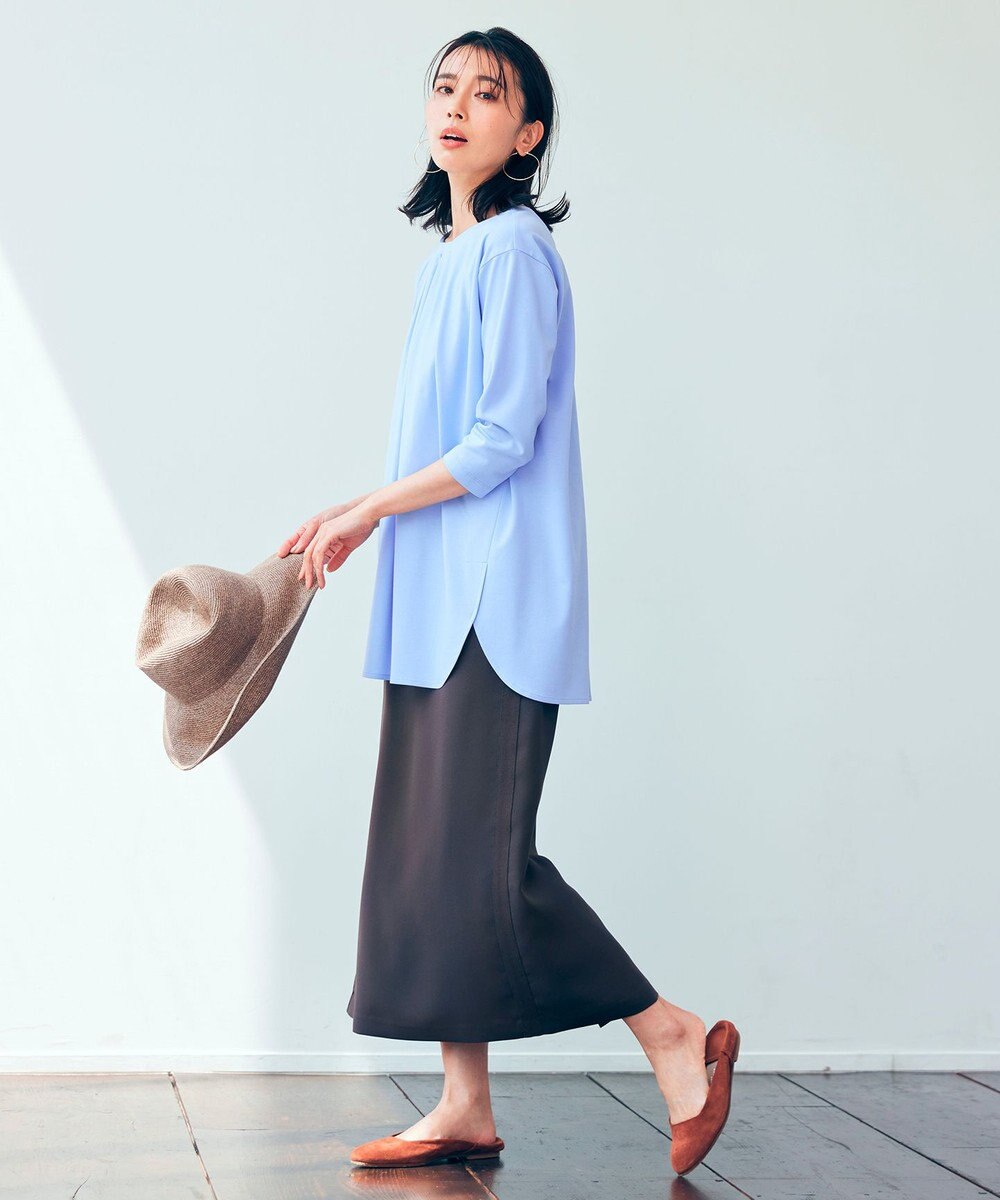 ICB 【WEB限定カラーあり・洗える】 FluidBackSatin スカート 