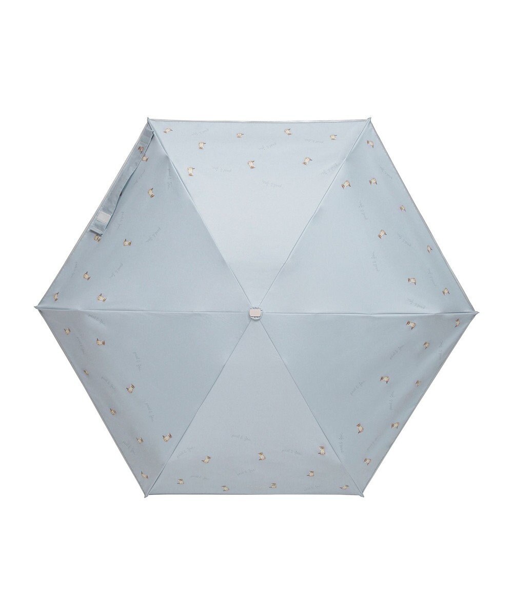 MOONBAT 【 遮光率100％/遮熱/UV/コンパクト】PAUL&JOE ACCESSOIRES(ポール&ジョー) 晴雨兼用日傘 ヌネット×ロゴ ネコ 5段折りたたみ傘 