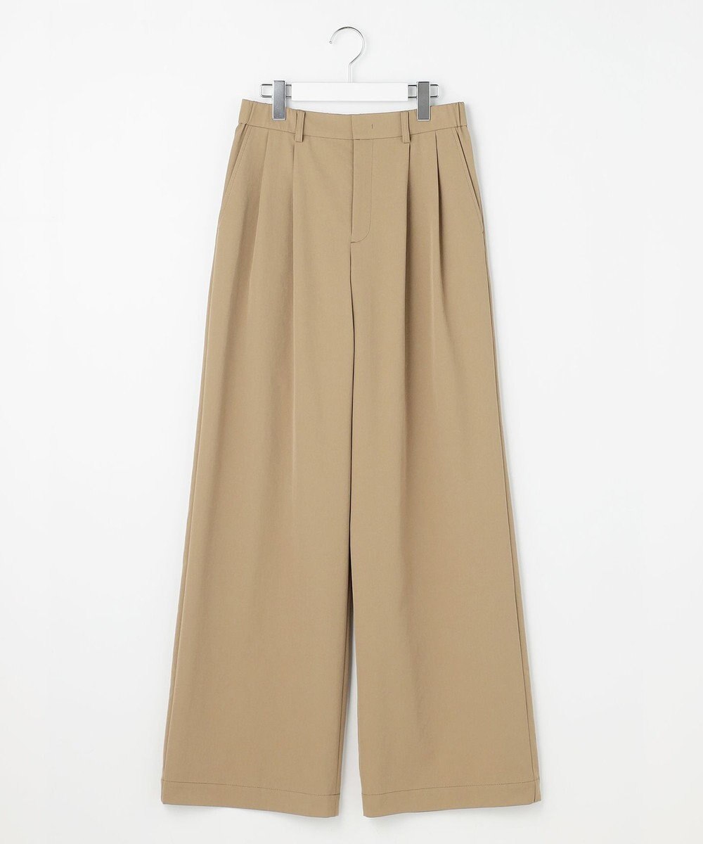 自由区 【大人カジュアル】ストレッチチノクロス2タックワイド パンツ 