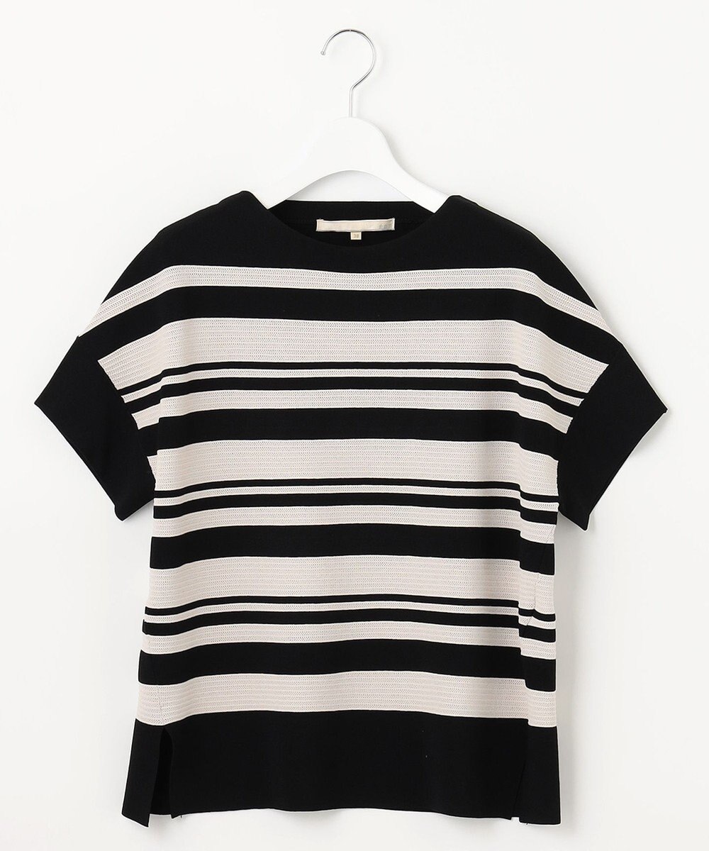 自由区 【洗える】クレープストレッチボーダー ニット 