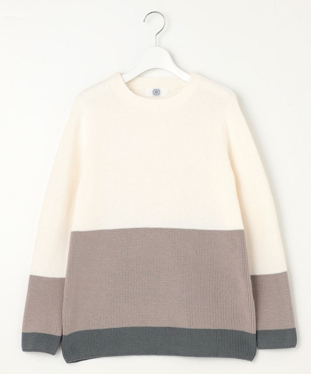 J.PRESS LADIES L 【洗える】CLEAR COTTON BLEND カラーブロック ニット 