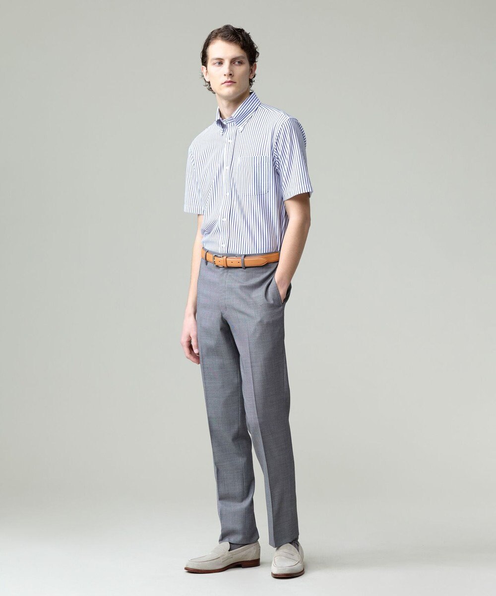 J.PRESS MEN 酷暑の清潔感もこれ一枚で【吸水速乾 / 抗菌防臭 / 防シワ】【J.PRESS OXFORD JERSEY】カノコインレイストライプ 半袖シャツ / B.D. 