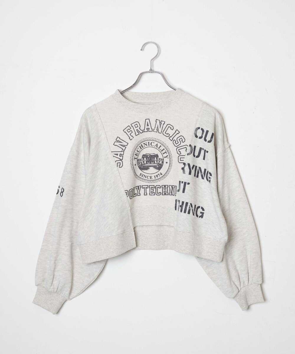 WEGO リメイク風切り替えショートスウェット 